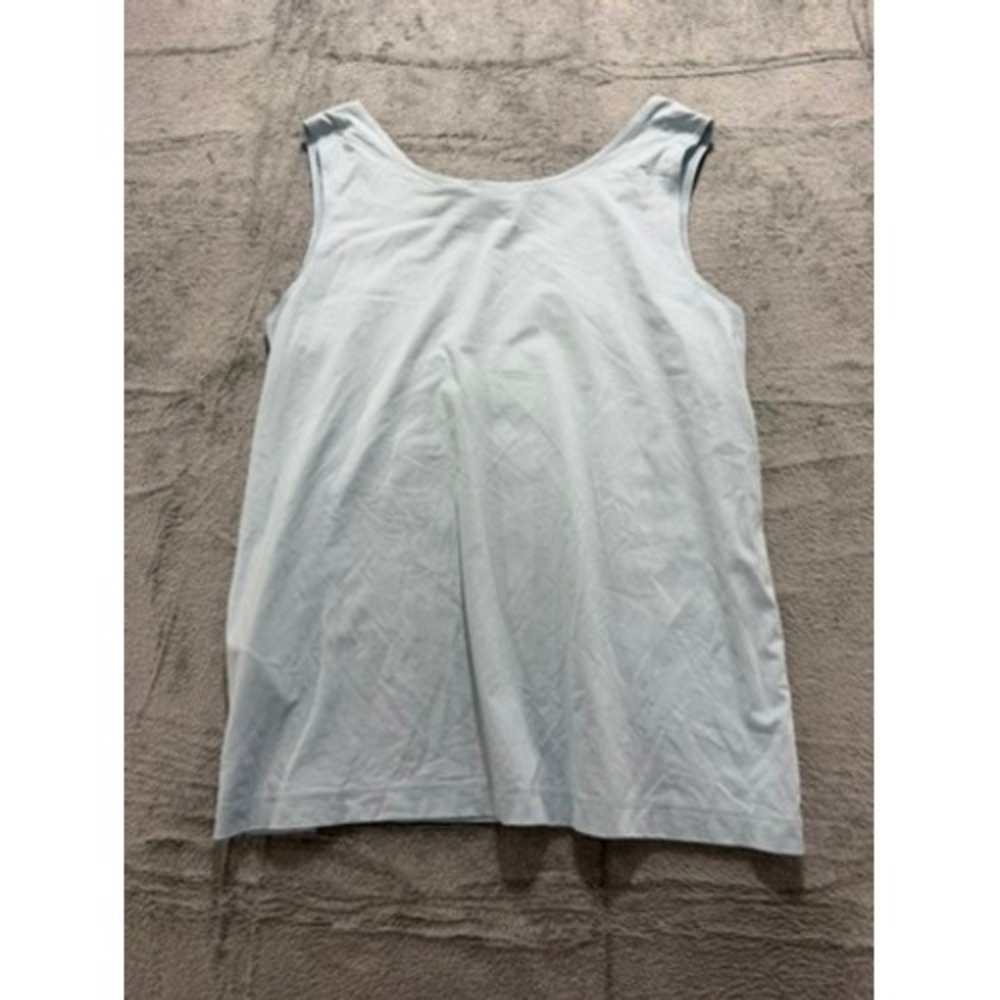 Chicos Womens Size 3 Light Blue Scoop Neck Sleeveless Nylon Blend Tank Top - Picture 10 of 10